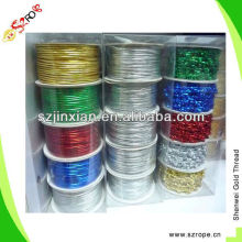 Metallic braided hang tag cord used in garment